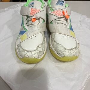 New Balance Kids' White and Neon Sneakers